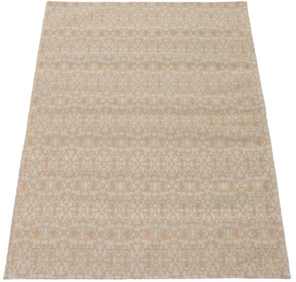 Indian Collage 4'10" x 6'9" Handmade Chenille Rug 
