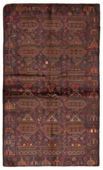Afghan Rare War 3'10" x 6'4" Hand-knotted Wool Rug 