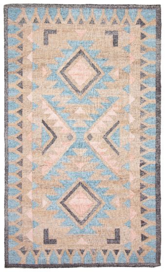 Indian Marrakech 5'1" x 8'5" Flat-Weave Wool Kilim 