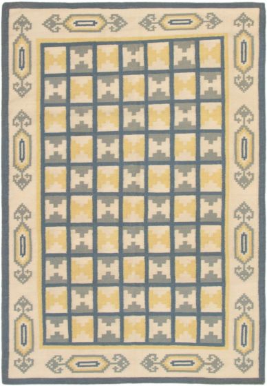 Turkish Ankara FW 6'3" x 8'11" Flat-Weave Wool Kilim 
