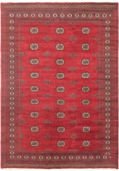 Pakistani Finest Peshawar Bokhara 6'1" x 8'8" Hand-knotted Wool Rug 