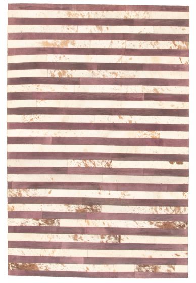 Argentina Cowhide Patchwork 4'0" x 6'0" Handmade Leather Rug 