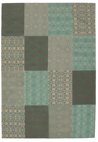 Indian Collage 6'6" x 9'9" Handmade Chenille Rug 