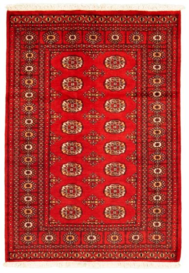 Pakistani Finest Peshawar Bokhara 3'11" x 5'8" Hand-knotted Wool Rug 