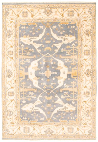 Indian Royal Oushak 6'1" x 8'11" Hand-knotted Wool Rug 