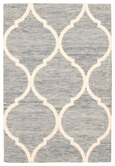 Indian Marrakech 4'1" x 6'1" Flat-Weave Wool Kilim 