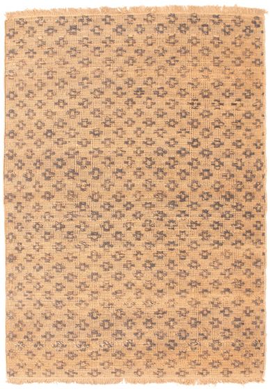 Indian Palas Denizli 5'4" x 7'7" Flat-Weave Jute Kilim 