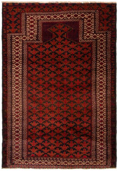 Afghan Teimani 3'2" x 4'10" Hand-knotted Wool Rug 