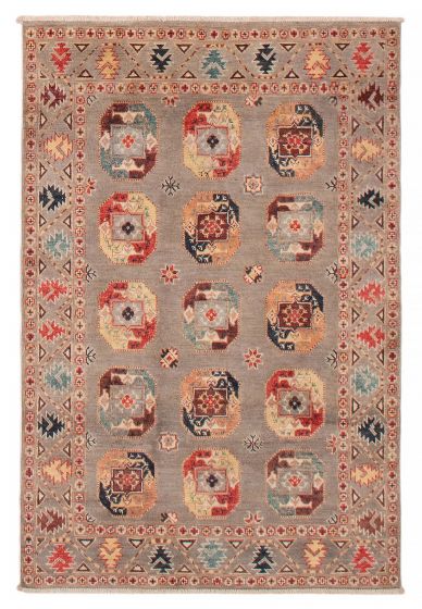 Afghan Uzbek Ghazni 3'10" x 5'8" Hand-knotted Wool Rug 