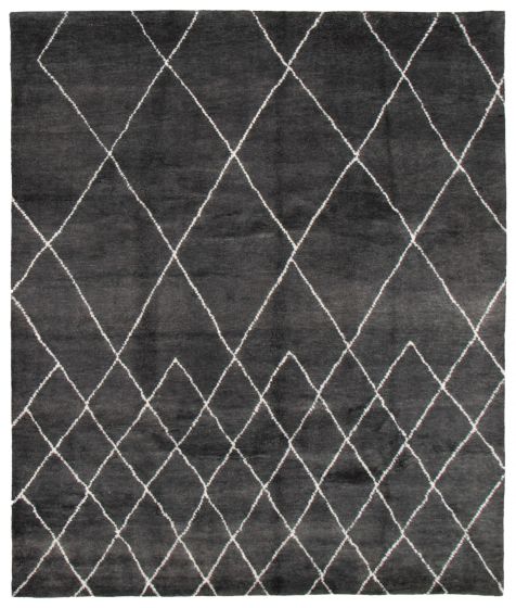 Indian Tangier 8'3" x 10'0" Hand-knotted Wool Black Rug