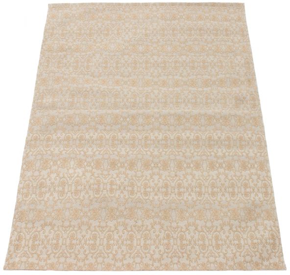 Indian Collage 4'9" x 6'9" Handmade Chenille Rug 