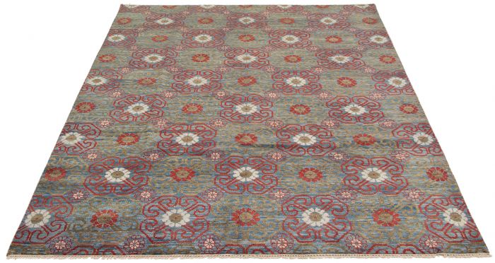 Indian Finest Oushak 8'0" x 10'0" Hand-knotted Wool Dark Red Rug