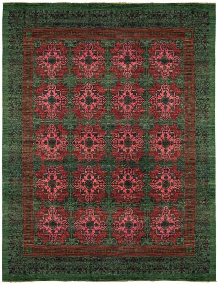Pakistani Lahore Finest Collection 12'1" x 18'8" Hand-knotted Wool Rug 