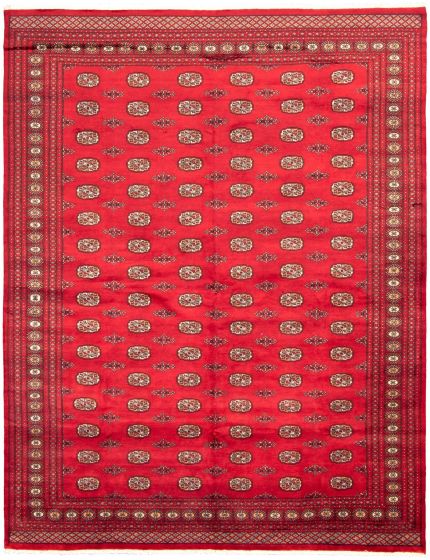 Pakistani Finest Peshawar Bokhara 9'1" x 11'10" Hand-knotted Wool Rug 