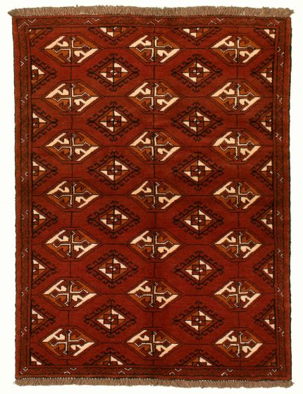Turkmenistan Turkman 3'6" x 4'11" Hand-knotted Wool Rug 