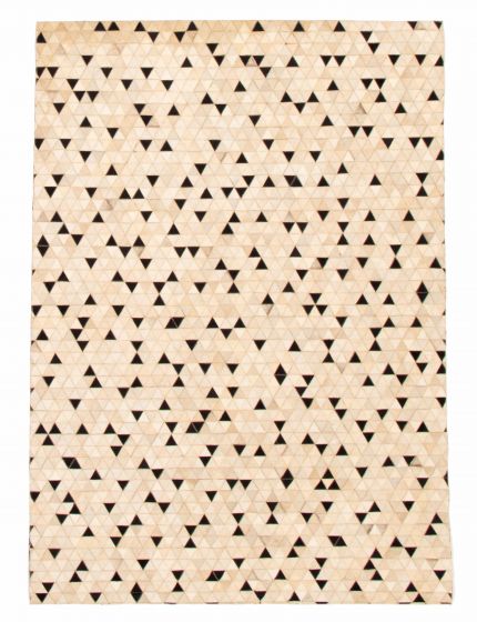 Argentina Cowhide Patchwork 5'0" x 7'3" Handmade Leather Rug 