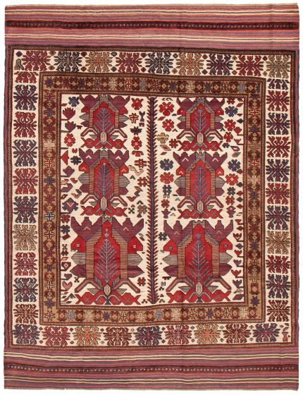 Afghan Tajik Caucasian 6'8" x 9'1" Hand-knotted Wool Rug 