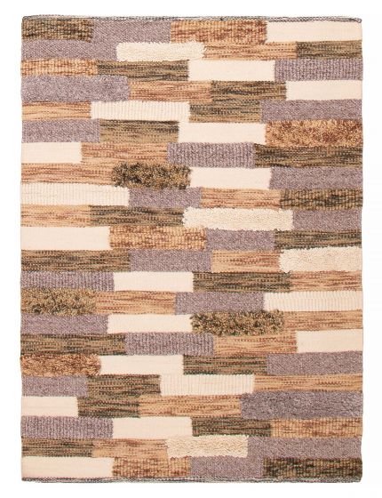 Indian Sienna 5'8" x 7'11" Braid weave Wool Rug 