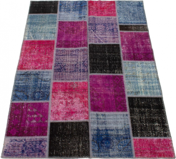 Turkish Color Transition Patchwork 5'9" x 8'0" Hand-knotted Wool Rug 