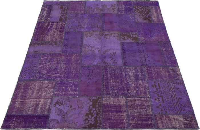 Turkish Color Transition Patchwork I 5'7" x 7'10" Hand-knotted Wool Rug 