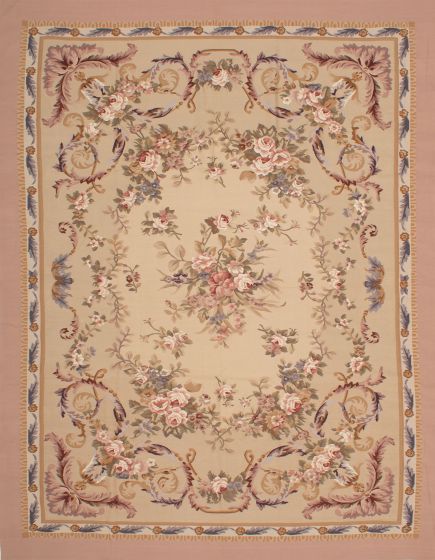 Chinese French Tapestry 12'0" x 15'0" Hand Woven Wool Tapestry Kilim 