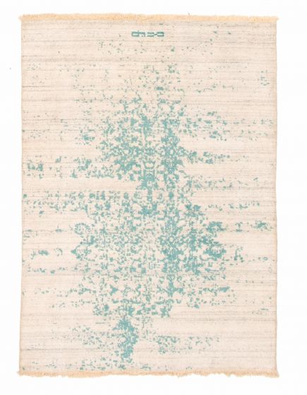 Tapis la seda 4'7" x 6'5" en laine & soie artificielle