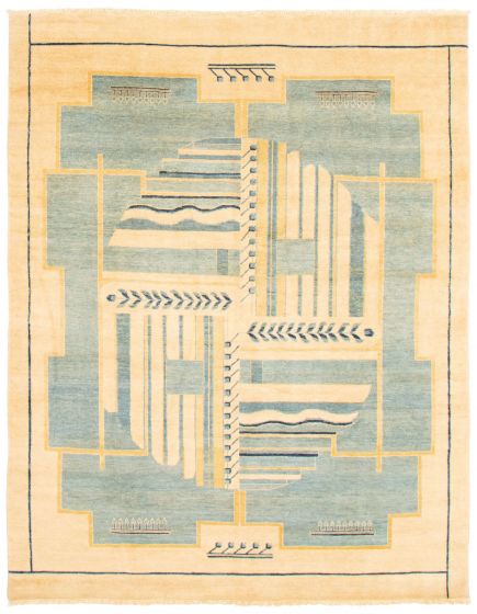 Pakistani Finest Peshawar Ziegler 8'0" x 10'0" Hand-knotted Wool Rug 