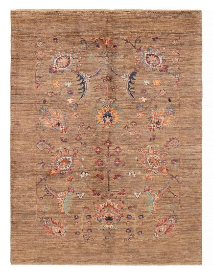 Pakistani Modern Ersari 5'1" x 6'6" Hand-knotted Wool Rug 