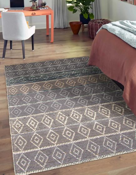 Indian Sienna 5'2" x 8'2" Braid weave Wool Rug 