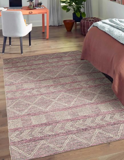 Indian Sienna 4'11" x 8'0" Braid weave Wool Rug 