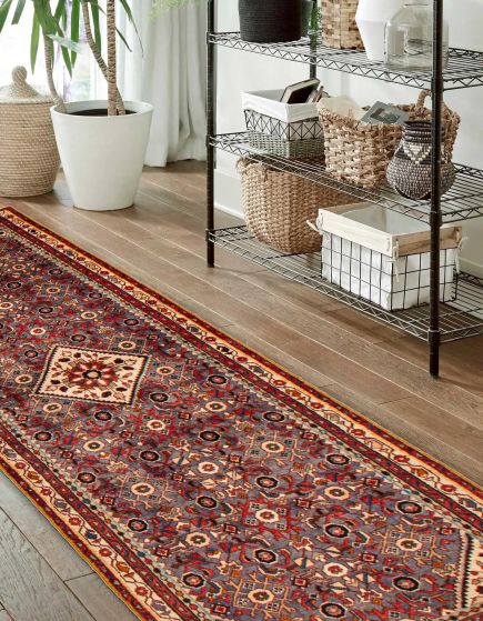 Persian Style 3'3" x 10'1" Hand-knotted Wool Runner Rug 