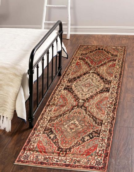Persian Style 4'0" x 12'2" Hand-knotted Wool Runner Rug 