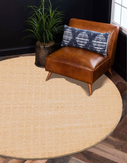 Indian Ananda 5'3" x 5'3" Hand Loomed Wool Rug 