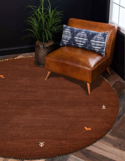 Indo Gabbeh 3'11" x 3'11" Hand Loomed Wool Rug 