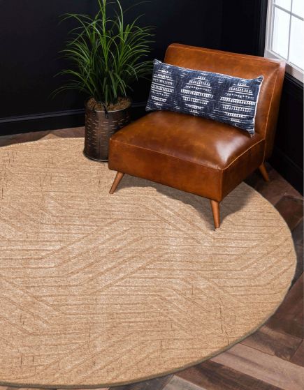Indian Ananda 4'0" x 4'0" Hand Loomed Wool Rug 