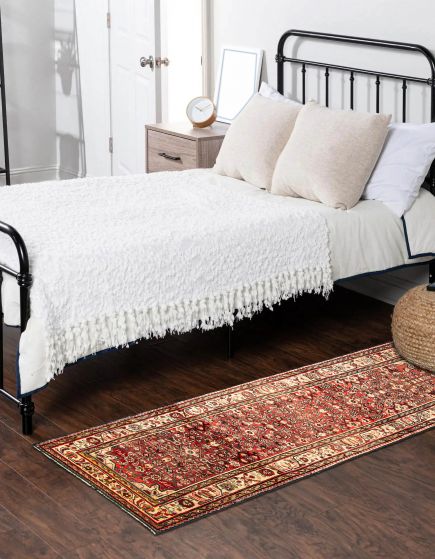 Persian Style 3'6" x 9'6" Hand-knotted Wool Runner Rug 