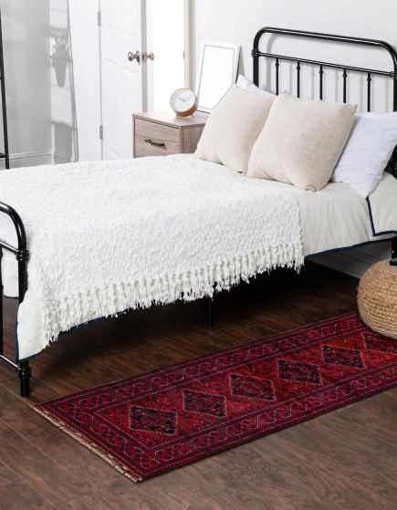 Afghan Finest Khal Mohammadi 2'9" x 9'11" Hand-knotted Wool Runner Rug 