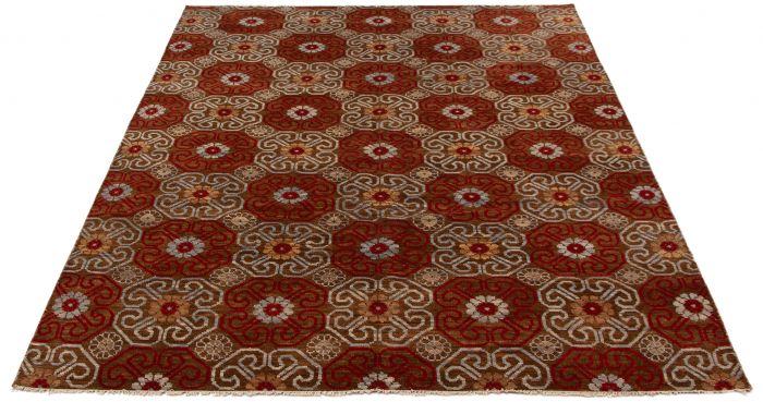 Indian Finest Oushak 8'0" x 10'0" Hand-knotted Wool Rug 
