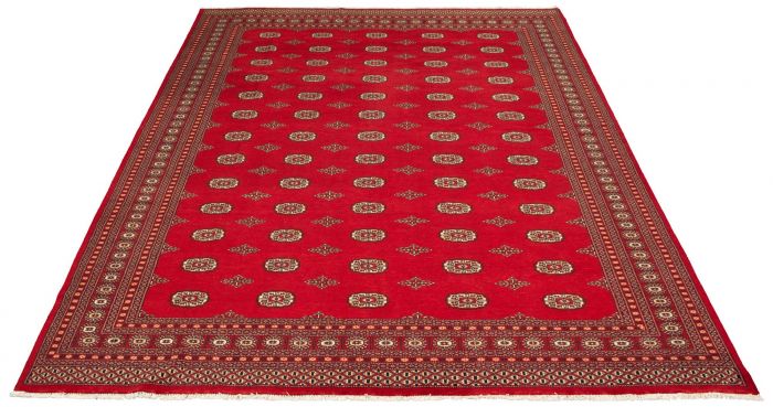 Pakistani Finest Peshawar Bokhara 9'0" x 11'7" Hand-knotted Wool Rug 