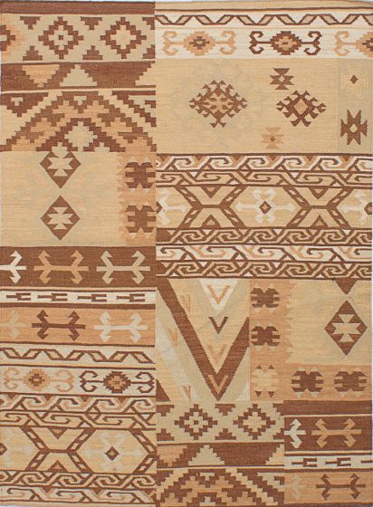 Turkish Izmir FW 4'10" x 6'7" Flat-Weave Wool Kilim 