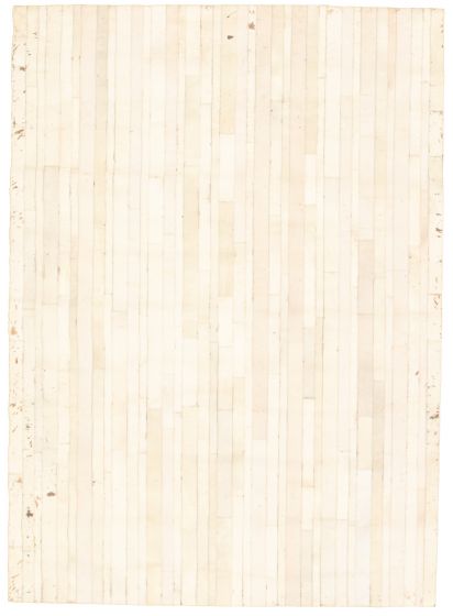 Argentina Cowhide Patchwork 4'8" x 6'6" Handmade Leather Rug 