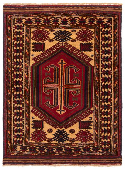 Afghan Tajik Caucasian 3'5" x 4'7" Hand-knotted Wool Rug 