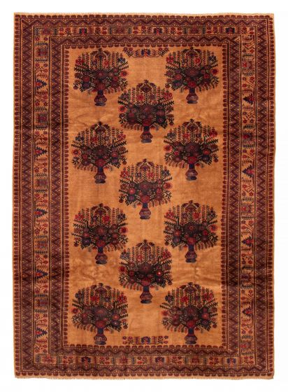 Afghan Teimani 6'9" x 9'3" Hand-knotted Wool Rug 