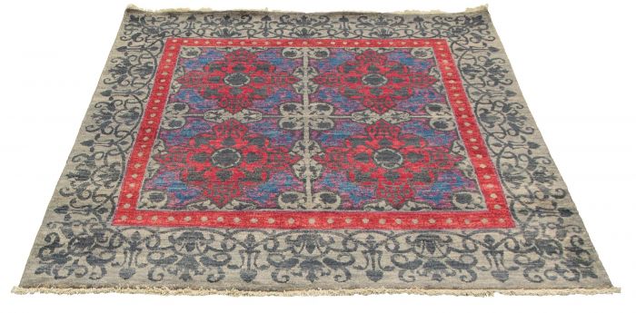 Pakistani Lahore Finest Collection 5'1" x 5'3" Hand-knotted Wool Rug 