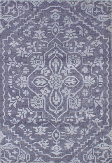 Indian La Seda 5'0" x 7'6" Hand-knotted Silk, Wool Rug 