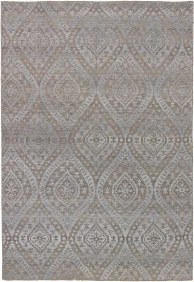 Indian La Seda 5'3" x 7'9" Hand-knotted Wool & Silk Rug 