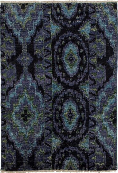 Indian Shalimar 4'1" x 5'9" Hand-knotted Wool Rug 