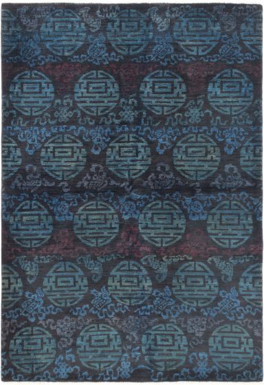 Indian Vibrance 6'2" x 8'9" Hand-knotted Wool Rug 