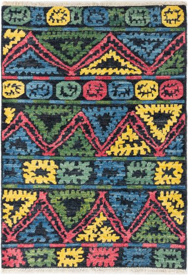 Indian Shalimar 4'2" x 6'0" Hand-knotted Wool Rug 