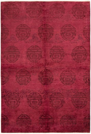 Indian Vibrance 6'0" x 8'10" Hand-knotted Wool Rug 